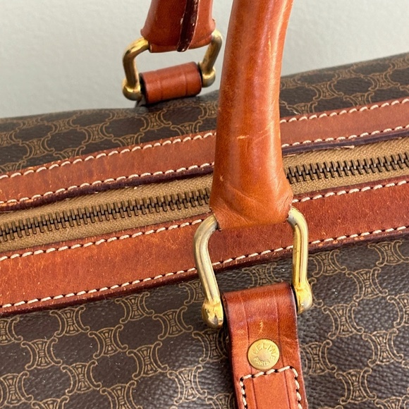 Celine Vintage Brown Macadam Duffle Bag - Medium Size (Authentic) - Picture 3 of 16